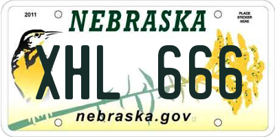 NE license plate XHL666