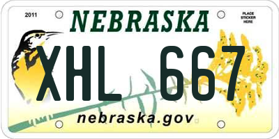 NE license plate XHL667
