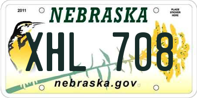 NE license plate XHL708