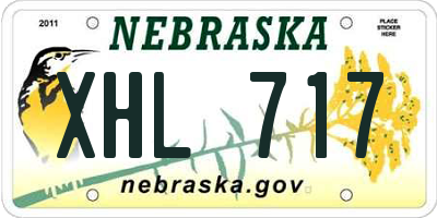 NE license plate XHL717