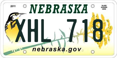 NE license plate XHL718