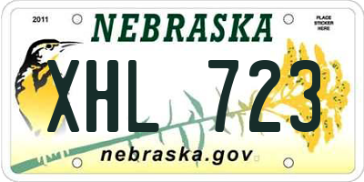 NE license plate XHL723