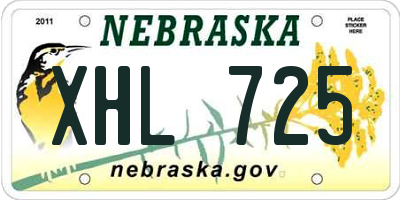 NE license plate XHL725