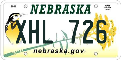 NE license plate XHL726