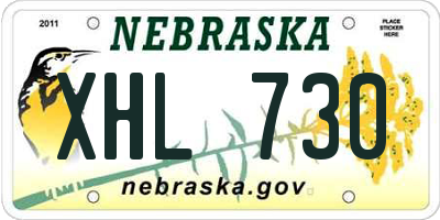NE license plate XHL730