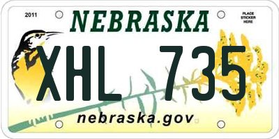 NE license plate XHL735