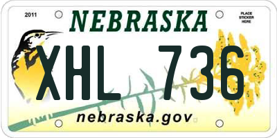 NE license plate XHL736