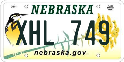 NE license plate XHL749