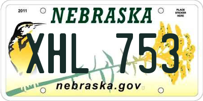 NE license plate XHL753