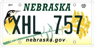 NE license plate XHL757