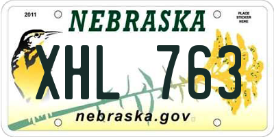 NE license plate XHL763