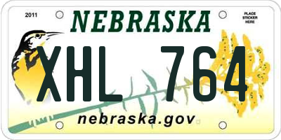 NE license plate XHL764