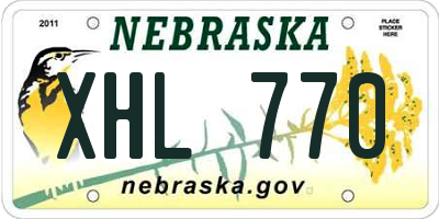 NE license plate XHL770