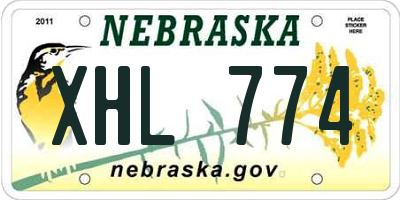 NE license plate XHL774