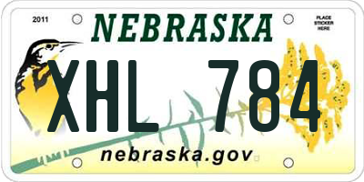 NE license plate XHL784