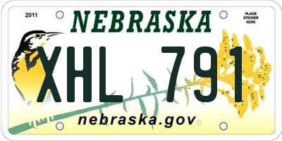 NE license plate XHL791