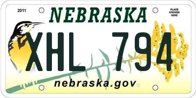 NE license plate XHL794
