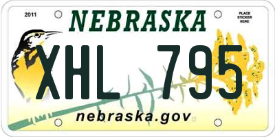NE license plate XHL795