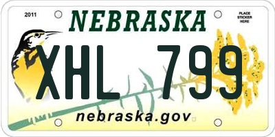 NE license plate XHL799