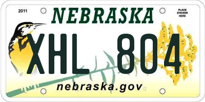 NE license plate XHL804