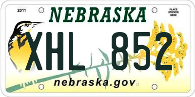 NE license plate XHL852