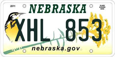 NE license plate XHL853