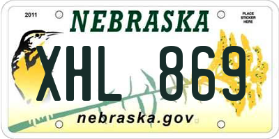 NE license plate XHL869