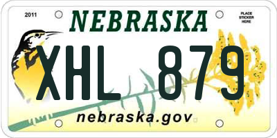 NE license plate XHL879