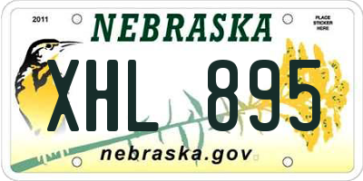 NE license plate XHL895