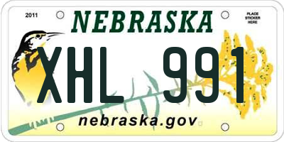NE license plate XHL991