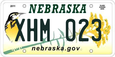 NE license plate XHM023