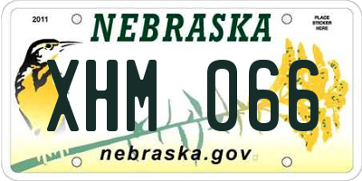 NE license plate XHM066