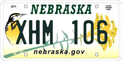 NE license plate XHM106