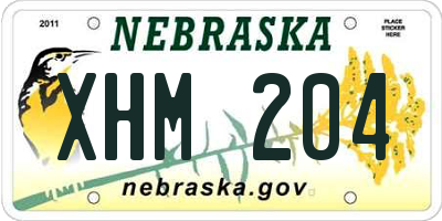 NE license plate XHM204