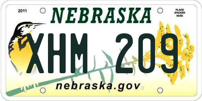 NE license plate XHM209