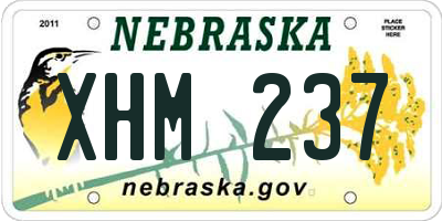 NE license plate XHM237