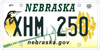 NE license plate XHM250