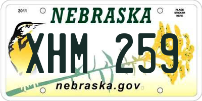 NE license plate XHM259