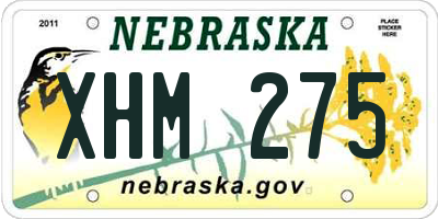 NE license plate XHM275