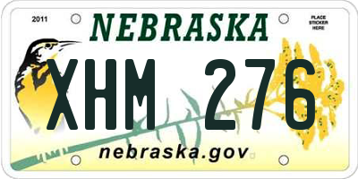 NE license plate XHM276