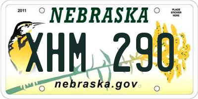 NE license plate XHM290