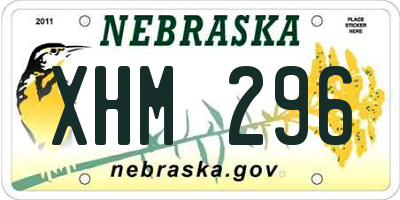 NE license plate XHM296