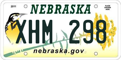 NE license plate XHM298