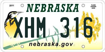NE license plate XHM316