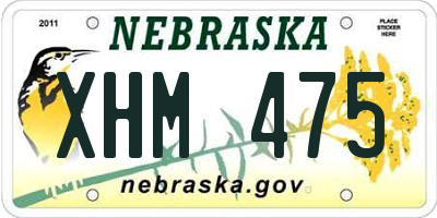 NE license plate XHM475