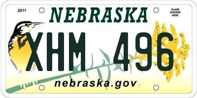 NE license plate XHM496