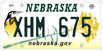 NE license plate XHM675