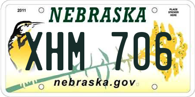 NE license plate XHM706
