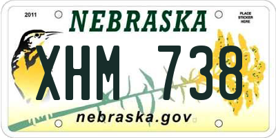 NE license plate XHM738