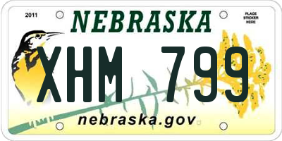 NE license plate XHM799